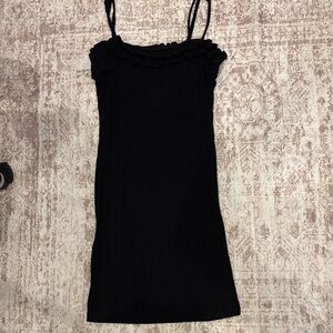 ASOS Black Ruffle Strap Mini Dress
